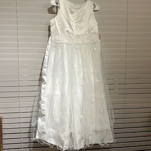 New Kid’s Dream LONG white DRESS Size 15-16 Made in USA